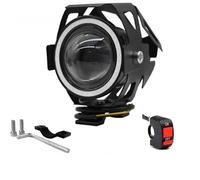 UFITIDU Motorcycle Headlight Waterproof Motorcycle LED Headlight 3000LMW U7 Motorbike Driving Fog Spot Light With Switch(1Piece Blue light)