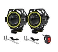 UFITIDU Motorcycle Headlight Waterproof Motorcycle LED Headlight 3000LMW U7 Motorbike Driving Fog Spot Light With Switch(2Piece White light)