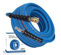 Ufixed 3/8” Pressure Washer Hose 50FT 4000psi,Rubber Hose,Quick Connect,360° Swivel,Kink-Resistant,Heavy Duty,Blue