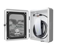 Ufixed Outdoor EV Charger Enclosure Wall Box with Lock for Tesla Charger and Home EV Charger with Holder | Weatherproof Visible, Easy to Install, White