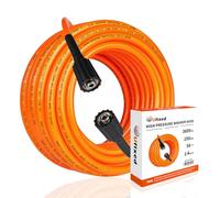 Ufixed Super Flexible 50 Feet Pressure Washer Hose Kink Resistant Orange 1/4'' M22 14MM Brass Swivel Connector, 3600 PSI Lightweight Hose for Pressure Washers