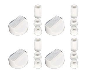 Ufixt 4X Universal Cooker Control Knob Kit White Compatible With Universal Gas Electric Oven Hob