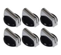 Ufixt Black and Silver Oven Cooker Hob Control Knobs Pack of 6 Compatible with Baumatic