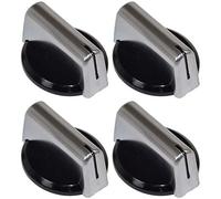 Ufixt Compatible Replacement Black Silver Oven Cooker Hob Control Knob Fits Baumatic AS26SS, AS26SS-FR, AS9.1AL, B26SS, B40, B41, B72BL, B72TCBL, B72TCBL-FR, B77BL, B77TCBL, B77TCBL-FR, B78BL an