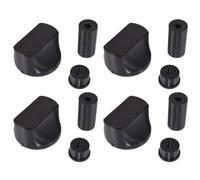 Ufixt Universal Cooker Hob Oven BBQ Control Knob Switch Pack of 4 Black Contoured Compatible with LG Morphy Richards New World Panasonic Rangemaster Rosieres Spares