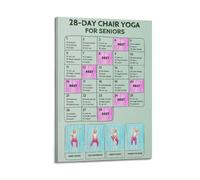 UFJWK55F99 28 Days Chair Yoga Knowledge Posters Canvas Cover Wall Art Print Aesthetic Poster Modern Art Painting for Living Room 24x36inch(60x90cm) Frame-style