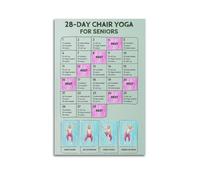 UFJWK55F99 28 Days Chair Yoga Knowledge Posters Canvas Cover Wall Art Print Aesthetic Poster Modern Art Painting for Living Room 24x36inch(60x90cm) Unframe-style