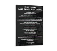 UFJWK55F99 Admiral William H McRaven My 10 Life Lessons Posters Canvas Cover Wall Art Print Aesthetic Poster Modern Art Painting for Living Room 08x12inch(20x30cm) Frame-style