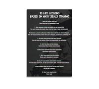 UFJWK55F99 Admiral William H McRaven My 10 Life Lessons Posters Canvas Cover Wall Art Print Aesthetic Poster Modern Art Painting for Living Room 16x24inch(40x60cm) Unframe-style