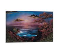 UFJWK55F99 Bob Ross Ebony Sea Poster Decorative Painting Canvas Wall Posters And Art Picture Print Frame-style 16x24inch(40x60cm)