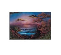 UFJWK55F99 Bob Ross Ebony Sea Poster Decorative Painting Canvas Wall Posters And Art Picture Print Unframe-style 20x30inch(50x75cm)