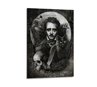 UFJWK55F99 Crow Ghost Black Cat And Human Poster Decorative Painting Canvas Wall Posters And Art Picture Print Modern Family Bedroom Decor Posters Frame-style 24x36inch(60x90cm)