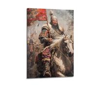 UFJWK55F99 Former Mongol Khan Genghis Khan (1) Posters Canvas Cover Wall Art Print Aesthetic Poster Modern Art Painting for Living Room 16x24inch(40x60cm) Frame-style