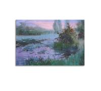 UFJWK55F99 Landscape Painting, Water Lilies on The Lake, Still Life Floral Poster Decorative Painting Canvas Wall Posters And Art Picture Print Unframe-style 12x18inch(30x45cm)