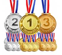 Ufkigays 18PCS Plastic Winner Award Medals -Gold Silver Bronze Medal 1st 2nd 3rd Place Medals, 1.4 Inch Star and Crown Olympic Style Medals for Sports, Games Competitions, Party Favors, Decorations