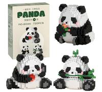 UFKKFUKH Panda Building Blocks Set, Panda Cute Animals Building Sets Gift for Adults and Children DIY Blocks Collection Ornament Gift,Suitable for Kids Adults 3 ways to play