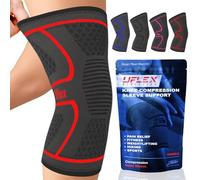 UFlex Athletics Compression Knee Brace for Women & Men Knee Sleeves Support for Sports, Running, Weightlifting, Arthritis, Meniscus Tear, ACL, Hiking, Recovery Support & Fitness Medium Red