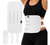 UFLIX Castor Oil Pack Wrap, 2pcs Reusable Stomach & Neck Wrap Kit, Organic Cotton Castor Oil Pack for Liver & Thyroid Detox, Adjustable & Leak-Proof Design -White (Oil Not Included)
