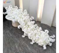 Uflower White Rose Cherry Blossom Wedding Arch Floral Row Arrangement Table Cent