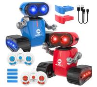 UFLYTOO LA RC Kids Robot Toys for Age 3+, 2PCS Remote Control Robots Toys with Lighting & LED Eyes, Removable Modular Batteries, Dance Moves and Music, RC Robot Toy Gifts for Boys Girls