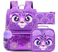 UFNDC 3PCS Unicorn Backpack for Girls, 15" Kids Sequin Bookbag with Lunch Box, School Bag for Elementary Preschool Toddler