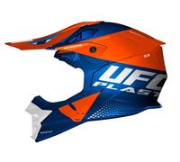 UFO 2024 Intrepid Motocross MX Helmet Blue Orange Matt - All Adult Sizes