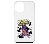 UFO Abducting Black Cats and Pizza Space Graphic Alien Case for iPhone 12 mini