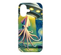 UFO Abducting Giant Squid Van Gogh Starry Night Art Design Case for iPhone 17