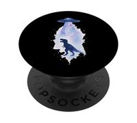 UFO Abducting T-Rex Dinosaur Space Cosmic Art PopSockets Adhesive PopGrip