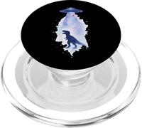 UFO Abducting T-Rex Dinosaur Space Cosmic Art PopSockets PopGrip for MagSafe