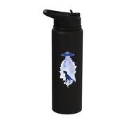 UFO Abducting T-Rex Dinosaur Space Cosmic Art Stainless Steel Insulated Water Bottle