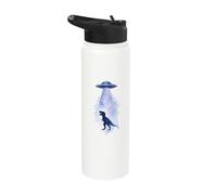 UFO Abducting T-Rex Dinosaur Space Cosmic Art Stainless Steel Insulated Water Bottle