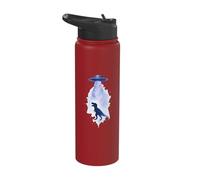 UFO Abducting T-Rex Dinosaur Space Cosmic Art Stainless Steel Insulated Water Bottle