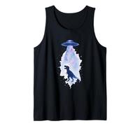 UFO Abducting T-Rex Dinosaur Space Cosmic Art Tank Top