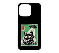 UFO Abduction Cat Reading Book Cosmic Anime Case for iPhone 15 Pro Max