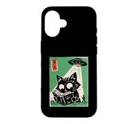 UFO Abduction Cat Reading Book Cosmic Anime Case for iPhone 16