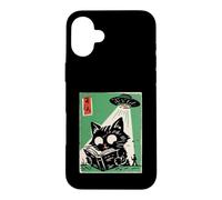 UFO Abduction Cat Reading Book Cosmic Anime Case for iPhone 16 Plus