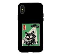UFO Abduction Cat Reading Book Cosmic Anime Case for iPhone X/XS