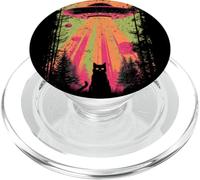 UFO Abduction Cat Vintage Sci-Fi Retro Alien Art Gift PopSockets PopGrip for MagSafe