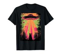 UFO Abduction Cat Vintage Sci-Fi Retro Alien Art Gift T-Shirt