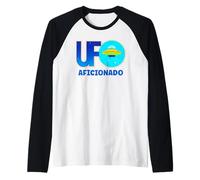 UFO Aficionado Retro Flying Saucer Design Raglan Baseball Tee