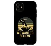 UFO Alien Abduction We Want To Believe Retro Style Funny Case for iPhone 11