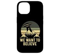 UFO Alien Abduction We Want To Believe Retro Style Funny Case for iPhone 14