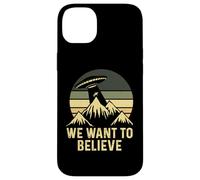 UFO Alien Abduction We Want To Believe Retro Style Funny Case for iPhone 14 Plus