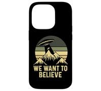 UFO Alien Abduction We Want To Believe Retro Style Funny Case for iPhone 14 Pro