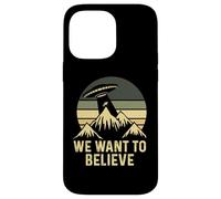 UFO Alien Abduction We Want To Believe Retro Style Funny Case for iPhone 14 Pro Max