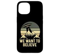 UFO Alien Abduction We Want To Believe Retro Style Funny Case for iPhone 15