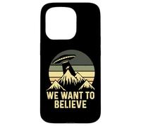 UFO Alien Abduction We Want To Believe Retro Style Funny Case for iPhone 15 Pro