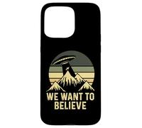 UFO Alien Abduction We Want To Believe Retro Style Funny Case for iPhone 15 Pro Max