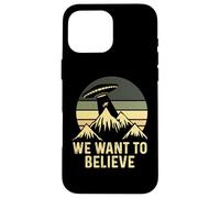 UFO Alien Abduction We Want To Believe Retro Style Funny Case for iPhone 16 Pro Max